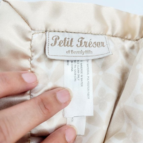 Petit Tresor of Beverly Hills Tan Bear Blanket Lovey Soft Baby Toy Satin Trimmed - Picture 6 of 9